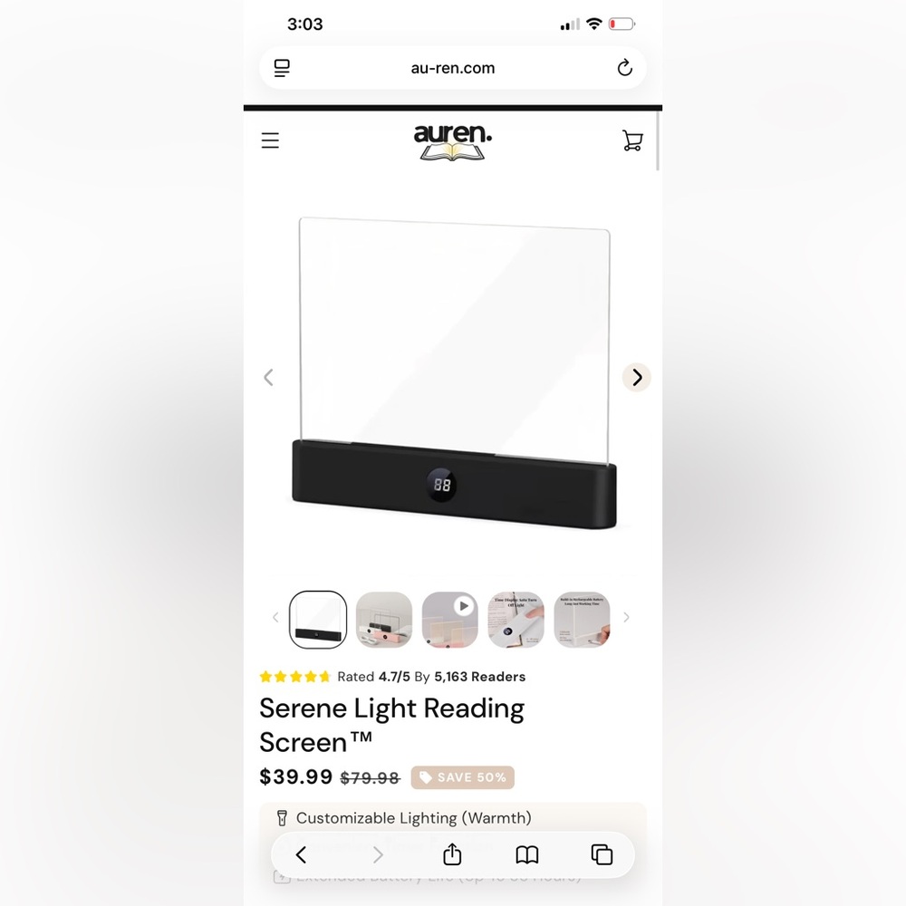 Auren Book Light